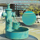 Solar Water Fountain with Backup Battery,Outdoor Metal Bird Bath Fountain,Solar Fountain Bird Bath for Garden, Patio & Yard Decor,Working at Night for at Least 6 Hours