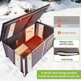 Heated Dog House Outdoor 59.1" Extra Large 100% Insulated Dog Kennel with Liner Keep Warm in Winter,All Around Metal Frame Dog Cage