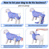 PetWarm Dog Surgical Recovery Suit Male, Dog Bodysuit for Sensitive Skin Areas, Surgical Suit for Dogs Abdominal Affected Areas Bandages, Substitute E-Collar and Cone, Flower Pattern, Blue, XS