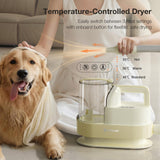 PETGUGU Dog Grooming Vacuum, Dog Vacuum for Shedding Grooming with 7-in-1 Clipper, Nail Grinder & Deshedding Brush, 2.5L Dust Cup, 3-Speed Adjustable & Temp Control Blower, Low Noise Pet Hair Vacuum