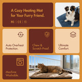 Vagascape Dog Bed, Waterproof Pet Bed with Washable Removable Cover, Comfort Cat Dog Pad for All Seasons, Heating Khaki Rectangle Cat Bed Mat with Nonskid Bottom(56"x40")