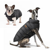 SPACE LION Dog Puffer Jacket, Down Winter Coat, Durable Outdoor Coat for Cold and Windy Conditions, Waterproof, Lightweight Jacket, Adjustable Fit for Small, Medium, Large Dogs(Black,12/M)