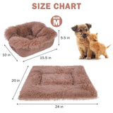 SCENEREAL Self Warming Cat Bed, Heated Cat Bed Mat for Cats Small Dogs, 2 in 1 Soft Plush, Washable Pet Pad for Indoor Outdoor Kitten Puppy, Brown 24" x 20"