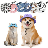 DYOART Personalized Visor Hat for Dog & Cat, Custom Dog Hat with Ear Hole for Puppy Small Medium Large Dog, Sunscreen Summer Winter Bucket Hats Gift for Pet Lover