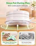 PetsBusy Automatic Hide &Seek Interactive Cat Toys for Indoor Cats,[Week-Long Big Battery] Rechargeable Smart Touch-Activated Kitten Toy with Moving Rainbow Tail for Bored Adult Cats,