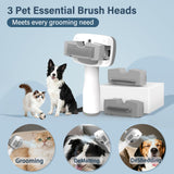 Pawimood Pet Steam Brush for Dogs & Cats | Self-Cleaning Dog Steam Brush with 3 Brushes & Spray Function | Cat Steam Brush for Shedding, Dematting & Grooming | Includes Pet Essence