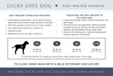 Lucky Love Dog, Bundle of Matching Harness Plus Leash for Easy Walk Training Comfort- Blackbird, Small