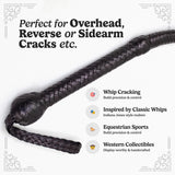Bull Whip 06 to 16 Feet 12 Strands Real Cowhide Leather Equestrian Bullwhip Leather Belly & Leather Bolster Inside (08)