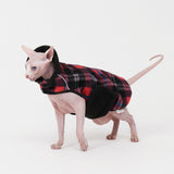 Sphynx Cat Windproof Turtleneck Jacket, Cat Puppy Warm Fleece Hoodie Fall and Winter,Easy to Wear Cat Coat with Velcro,Neck and Chest Adjustable Sweater (M (3.5-5.5lbs))