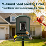 Humbirdy-Bird Feeder with Camera, 8MP Ultra HD Video & Photo, 10x Slow-Motion, 4K 30fps Live View, No Subscription, AI Identify, 2.4G/5G Wi-Fi, Solar Powered, Dural Metal, Unique Bird Watching Gifts