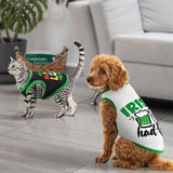 LyssKMK 4 Pack St. Patrick's Day Dog Shirts Shamrock Rainbow Bridge Tank Tops for Small Medium Dogs Lucky Green Beer Pattern Sleeveless Vests for Cats Puppies S