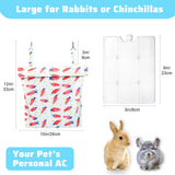 Jevnd No Condensation Rabbit Cooling Pouch with Ice Box for Cage, Up to 12-Hour Cool Ice Bag Hanging for Summer, Washable Arc-Chill Cooling Pack for Small Animal Bunny Chinchilla Ferret Guinea Pig
