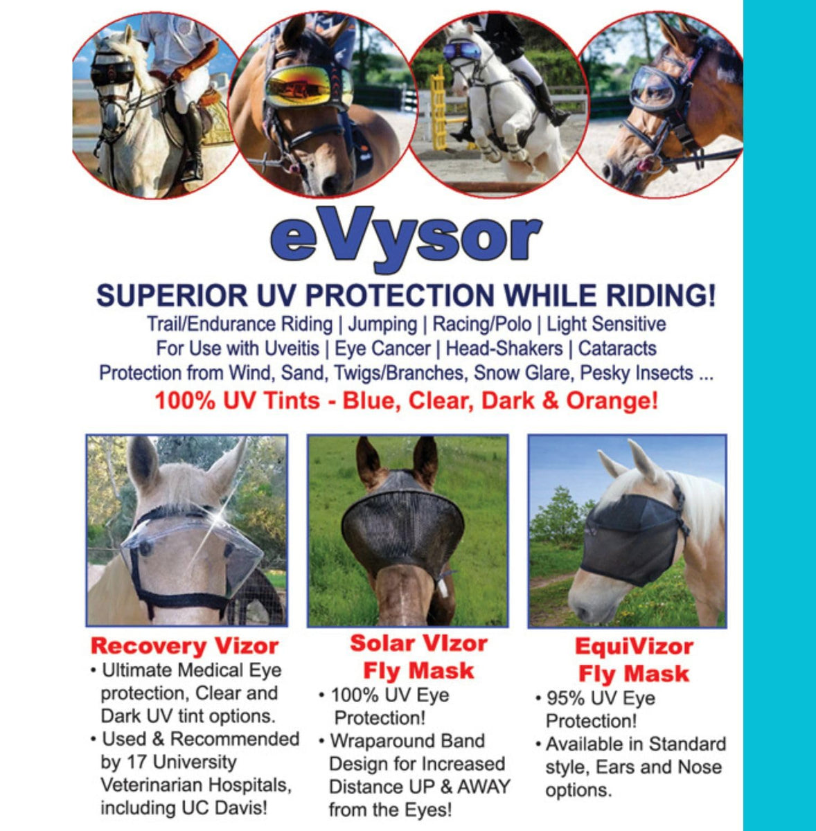 Solar Farm Mask EquiVizor Solar Vizor Horse Fly Mask (Size COB), Superior UV Eye Prote ...