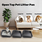 Tlence 3 Pack Low Entry Cat Litter Box, 23" Open Top Pet Litter Pan for Kitten, Extra Large Senior Cat Travel Toilet, Shallow Potty Tray Boxes for Indoor Outdoor Frail Handicap Disabled Elderly Cats