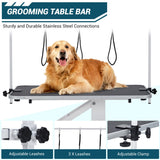 CuisinSmart Hydraulic Dog Grooming Table 43.3'' Large Pet Grooming Table for Dogs, Max Load 350Lbs, 22"-39" Adjustable Height, Non-Slip PVC Top Salon-Grade Dog Groomings Station