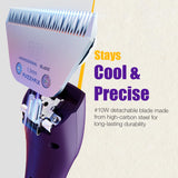 FuzzyFix Professional Horse Clippers Cordless Low Noise, Detachable Wide Blade 2 Speed Grooming Clippers Kit for Thick Coat Long Hair, Heavy Duty Electric Horse Trimmer for Livestock Dogs Cats