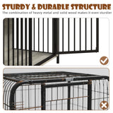 LEMBERI 44 Inch Large Dog Crate Furniture with 2 Storage Drawers, Wooden Dog Kennel Furniture as End Table, Decorative Pet Cage Dog House Indoor for Dogs, New Grey