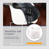 Harrison Howard Dressage Saddle Pad Suede Square English Saddle Pad for Horses Dressage Event - White