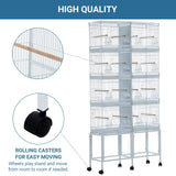 Garvee Lot-4 Breeding Bird Cage, Parrot Cage, Stackable Center Divided Breeder, Seperate Removable Tray, Removable Divider, Lockable Caster, for Birds and Finch