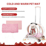 Transparent & Fully Breathable Hard cat Carrier with Rolling Wheels for Dogs, Cats, Multiple Carrying Options, Perfect for Traveling/Taking a Walk