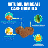 Just Try 300 Bites Hairball Control Cat Treats - Hairball Treatment & Relief for Cats - with Cat Grass, Pumpkin, & Omega-3 Fish Oil, Crunchy Chicken Flavor Crunchy Bites