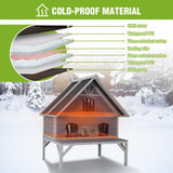 GUTINNEEN 2-Story Heated Cat House for Outside Large Outdoor Insulated Cat House Weatherproof Cat Shelter with Insulated Liner, Heating Pad, Chewproof Cable, Escape Doors for 2-5 Feral Cats