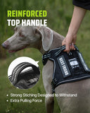 Tactical Dog Harness No-Pull Military Vest for Medium & Large Dogs, Adjustable Reflective Escape-Proof Vest with MOLLE System, Handle Control for Training, Walking, Outdoor – Black