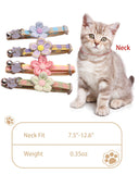 Plaid Kitten Collar with Flower，Cat Collar Breakaway with Bell，Cat Collars for Girl Cats，Adjustable 7 to 12.6 inches for Small and Medium Pets (Pink & Purple)