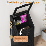 Dog Feeding Station with 2 Elevated Bowls, Dog Food Storage Cabinet with Pet Toy Organizer and Flip Top Pet Feeding Station,Hidden Pet Feeder Station