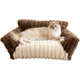 BUMUBI Cat Bed Washable Pet Chair - Large Fluffy Supportive Cat Sofa for Indoor-Medium Dog Bed with Removable Cover