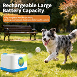 RERBIO Automatic Dog Ball Launcher, Auto/Manual Paw-Activated Dog Ball Thrower, 3 Adjustable Distances Rechargeable Interactive Dog Toy, Indoor Outdoor Self Play Pet Toy with 4 Chew-Resistant Balls
