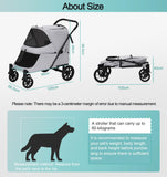 Dec-Mec Pet Stroller with Ramp for Large Dog up to 132lbs Portable&Foldable
