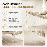 CLOUDPET Sisal Cat Scratcher Bed Hammock with Clear Acrylic Frame Sisal Roller Toy for Indoor Cats, Natural Sisal Scratching Pad Lounge Chair, Durable Cat Scratch Post Furniture for Large Cats
