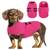 Queenmore Medium Dog Sweater, Soft Fleece Vest Pullover Dog Jacket with Leash Hole, Warm Winter Dog Clothes Cold Weather Doggy Dachshund Sweaters for Medium Dogs Cats Boy or Girl (Pink,M)