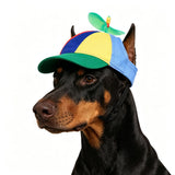 IPENNY Colorful Pets Propeller Hat, Rainbow Helicopter Hat Baseball Cap with Adjustable Strap - Cute Cosplay Accessory for Medium Dog & Large Cat (L, Green)