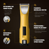 FuzzyFix Professional Dog Clippers for Grooming with Charging Replacement, Low Noise Pet Grooming Kit for Thick Curly Matted Heavy Coats Cordless Hair Trimmer with 8 Metal Guide Combs for Animal Horse