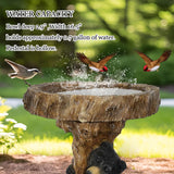 Hamiedun 23.6”Tall Resin fiber Outdoor Bird Baths for Garden - Standing Birdbath, Woodland Tree Trunk Decoration Yard Statue，Pedestal Birdbaths, Garden, Patio, Lawn, Backyard (24inch)