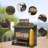 Large Size Hanging Squirrel Feeders for Outside Tree, One-Piece Squirrel Picnic Table Feeder, Funny Squirrel Feeder with Water Feeder, Wooden Chipmunk Feeder Box for Corn Peanuts, No Assembly Required