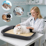 Tlence 3 Pack Low Entry Cat Litter Box, 23" Open Top Pet Litter Pan for Kitten, Extra Large Senior Cat Travel Toilet, Shallow Potty Tray Boxes for Indoor Outdoor Frail Handicap Disabled Elderly Cats