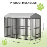 Garvee 8x4x6 ft Large Dog Kennel Outside Heavy-Duty Outdoor Dog Cage with Roof and Double Lock, Enclosures with UV-Resistant All Weather Resistant Walk-in Pet Playpen