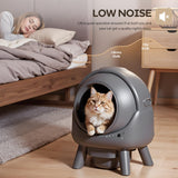 Self Cleaning Litter Box for Multiple Cats – Automatic Cat Litter Box with App Control, Odor-Free Waste Disposal, Dual Safety Sensors, Litter Bags, Grey-Qx2