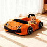 VIEFIN Cute Cat Beds Kitten Beds, Soft Small Dog Beds, Washable Pet Beds for Puppy and Kitty, Funny Supercar Cat Toys, 24 Inch