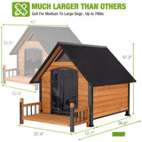 GUTINNEEN Heated Dog House for Outside Insulated Large Dog House Outdoor with Safe Heated Pad, Chew-Proof Metal Frame and Insulated Liner for Medium to Large Dogs, 37.4" L x 50.9" W x 37.2" H
