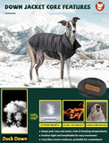 SPACE LION Dog Puffer Jacket, Down Winter Coat, Durable Outdoor Coat for Cold and Windy Conditions, Waterproof, Lightweight Jacket, Adjustable Fit for Small, Medium, Large Dogs(Black,12/M)