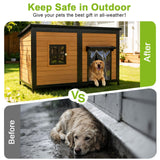 BuddyManor 59" Dog House, Extra Large Dog House with Weatherproof Roof for Outdoor Use, Easy to Install and Clean, Anti-Chewing Metal Frame Design for Small Medium Large Dogs