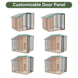 Aoxun 7' x 5' Large Outdoor Cedar Wood Dog House, Weatherproof Dog Kennel with Roof, Rear Door, Secure Lock & Built-in Storage for Medium to Large Dogs