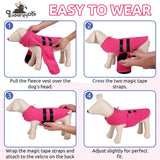 Queenmore Medium Dog Sweater, Soft Fleece Vest Pullover Dog Jacket with Leash Hole, Warm Winter Dog Clothes Cold Weather Doggy Dachshund Sweaters for Medium Dogs Cats Boy or Girl (Pink,M)