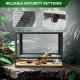67 Gallon Reptile Glass Terrarium, 48 in x 18 in x 18 in Reptile Tank with Top & Side Screen Ventilation, Reptile Terrarium with Sliding Door & Anti Escape