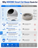 HOVONO Smart Cooling & Heated Cat House for Cat Indoor Use, 13 lbs