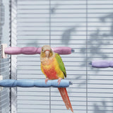 YOOSO WING Bird Perch Stand for Parrots – Natural Ceramic Grinding Stick for Beak & Claw Trimming Cage Accessory for Budgies Parakeets Cockatiels Conures Chew Toy with Abrasive Surface (Blue, 7.8Inch)